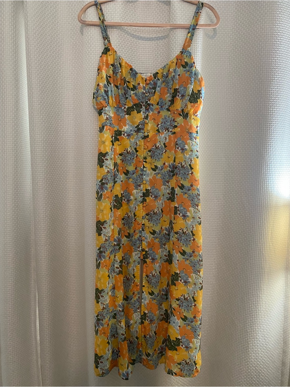 Abercrombie & Fitch Yellow and Blue Floral Maxi Dress